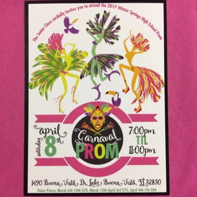 The WSHS Junior class announces that the 2017 prom theme is Carnival.